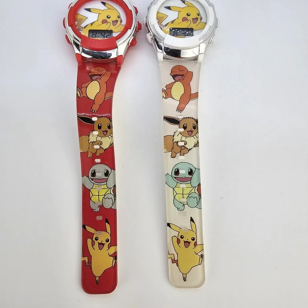 2X Pokemon Pikachu Digital Watches 36MM Multicolor Plastic Bands‎ Working
